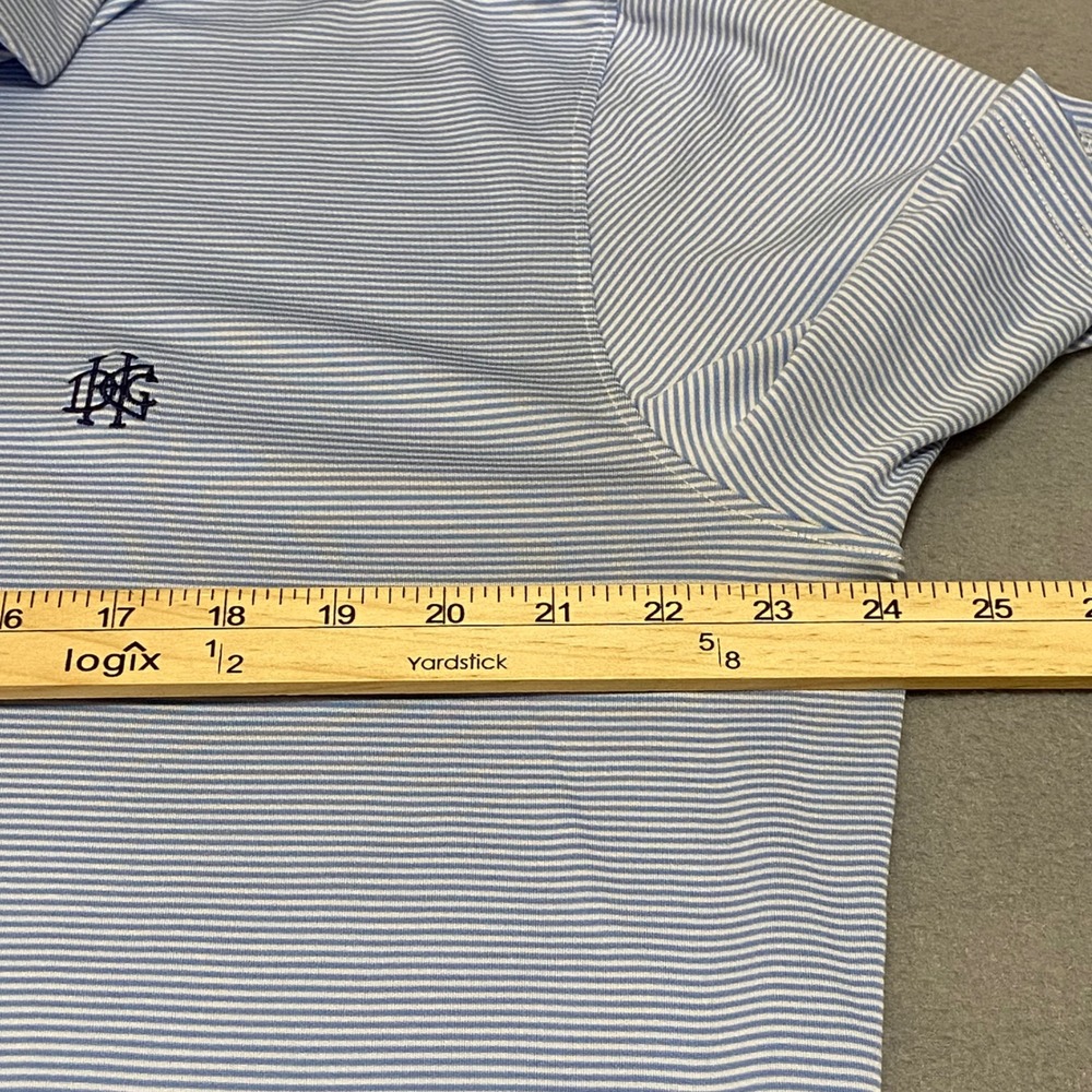 Holderness & Bourne Perkins Detroit Golf Club Polo Shirt Men L Blue White Stripe - Picture 5 of 9